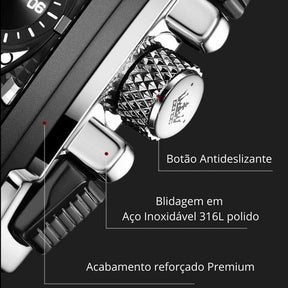 Relógio Clássico Masculino com Caixa Quadrada e Pulseira de Couro – Quadra