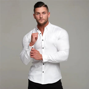 Camisa Social Masculina Slim Fit com Tecido Antivincos – Class