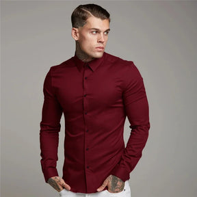 Camisa Social Masculina Slim Fit com Tecido Antivincos – Class