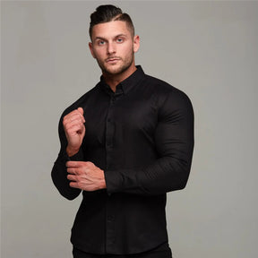 Camisa Social Masculina Slim Fit com Tecido Antivincos – Class
